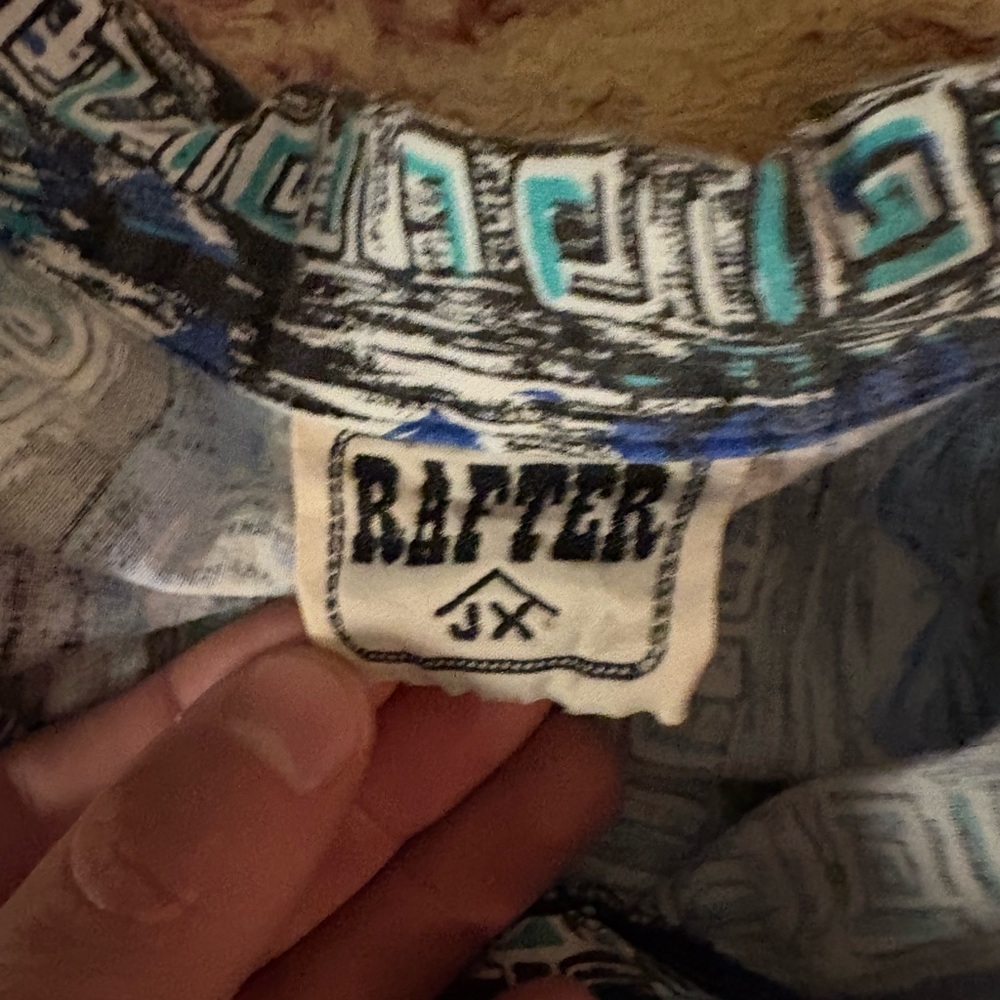 Men's Patterned Blue Dress Shirt